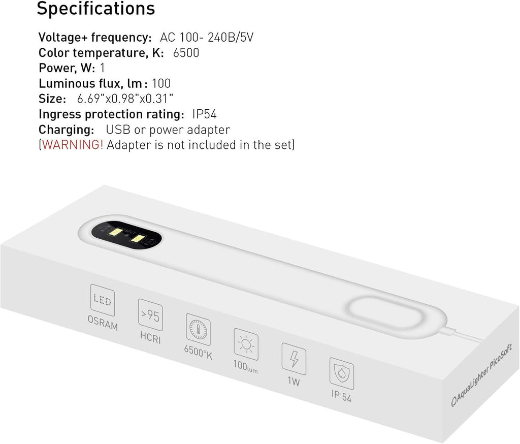 Led Aquarium Light - Innovate Flexible LED lamp for Freshwater Aquarium - Fish Tank Light - PicoSoft Plus White