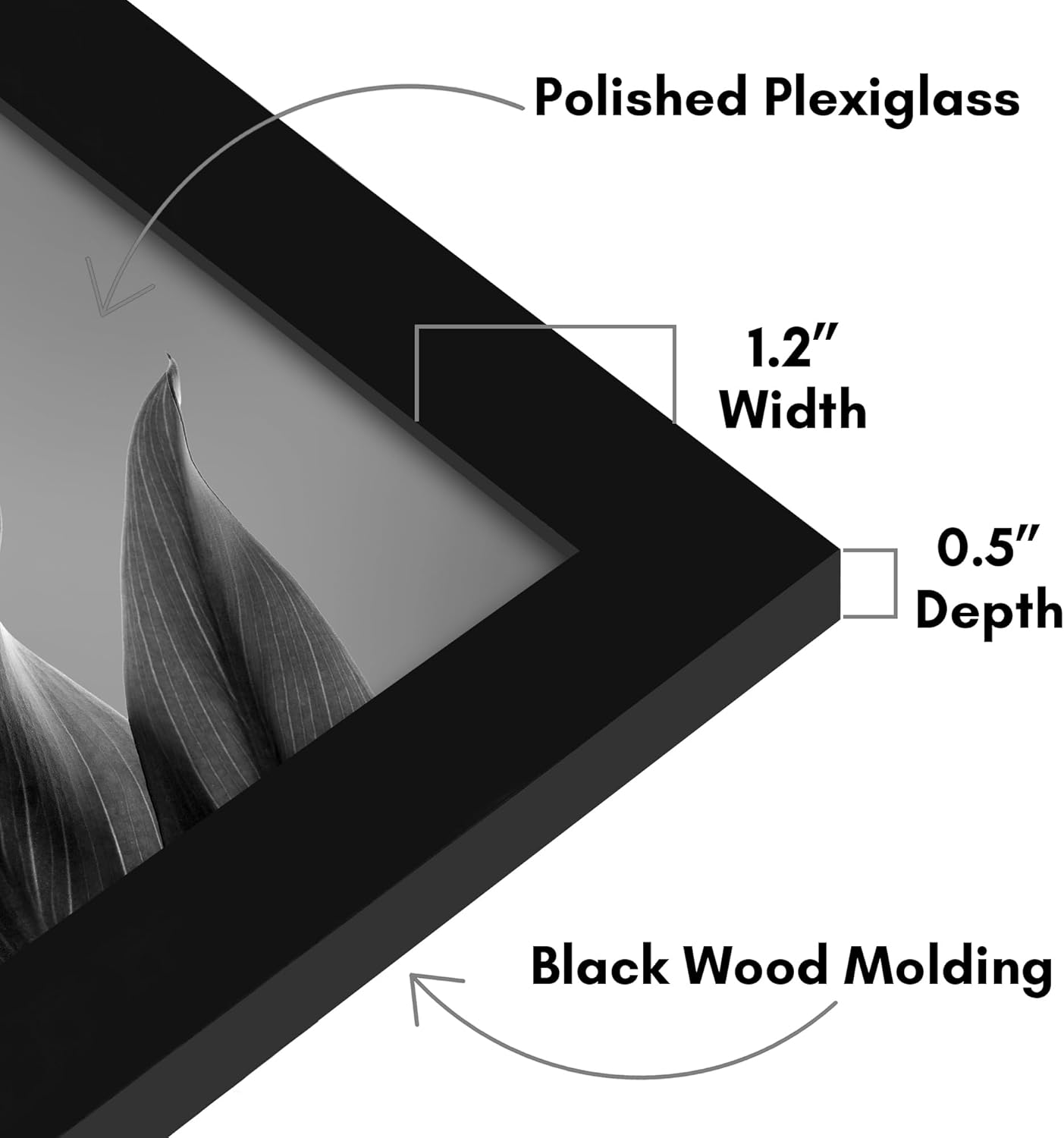 Americanflat 20x32 Poster Frame with Polished Plexiglass - Black Picture Frame - Wide Photo Frames Made of Engineered Wood for Vertical or Horizontal Wall Display - Epic Collection - Black