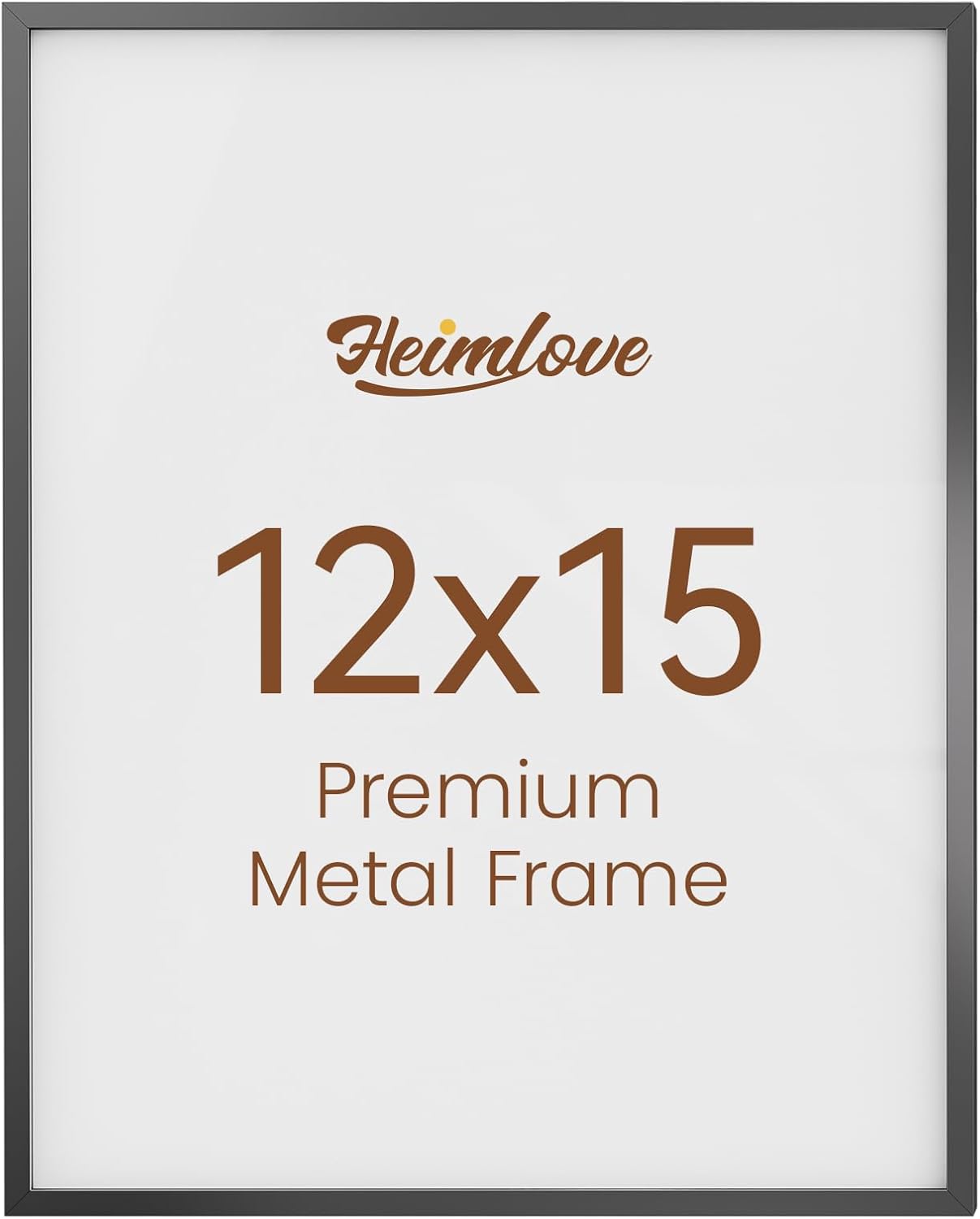Heimlove 12x15 Metal Picture Frame,Black Aluminum Photo Frames-Real Tempered Glass,Wall Gallery Poster Puzzles Artwork frame Mounting Horizontally or Vertically Decor for Wall-1Pack