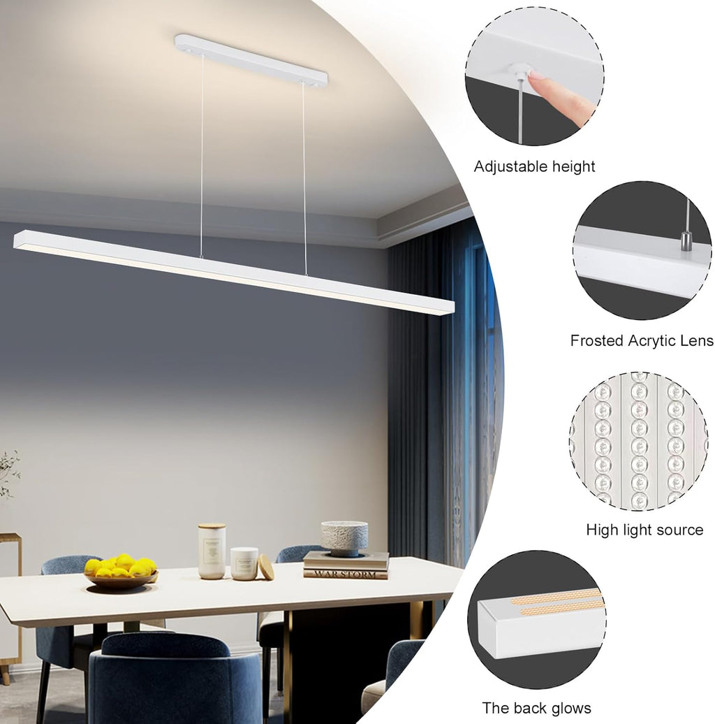 Smart APP Remote Control Adjustable Color RGBCW Linear LED Modern Pendant Light Full Spectrum Modern Minimalist Restaurant Office Restaurant Coffee Shop bar Office