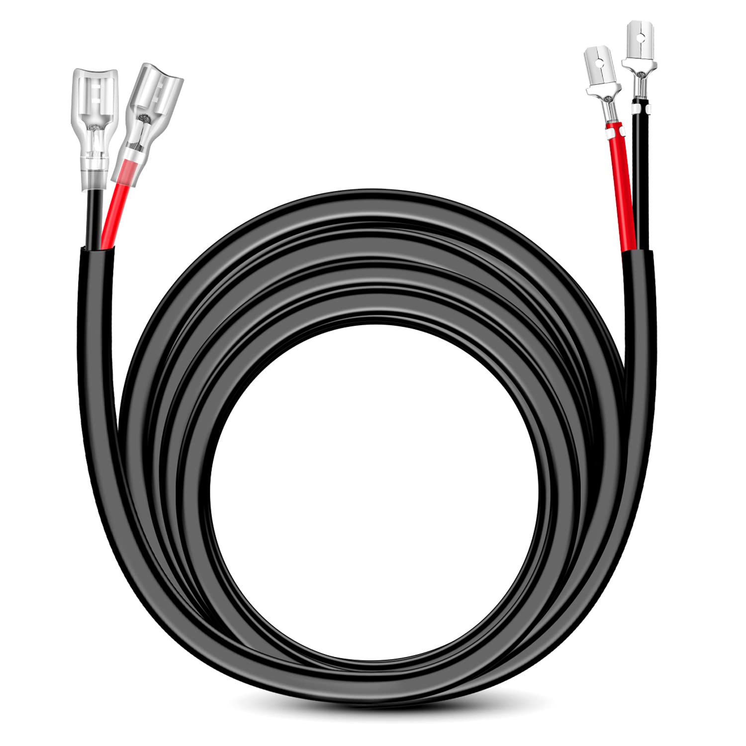 Nilight 16AWG 10Feet Wiring Harness Extension for 6Modes Amber White Light Bar Strobe Play and Plug 3-Wires, 2 Years Warranty, Black, 2PCS