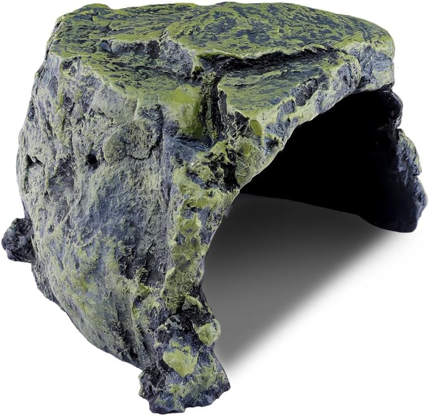 Reptile Cave Climb Hideout Hideaway – Stone Cave Shelter Hiding, Decorative Resin for Aquariums & Terrariums. Ideal for Amphibians,Lizards,Snakes,Bearded Dragons,Geckos,Scorpions,Frogs... Large Size