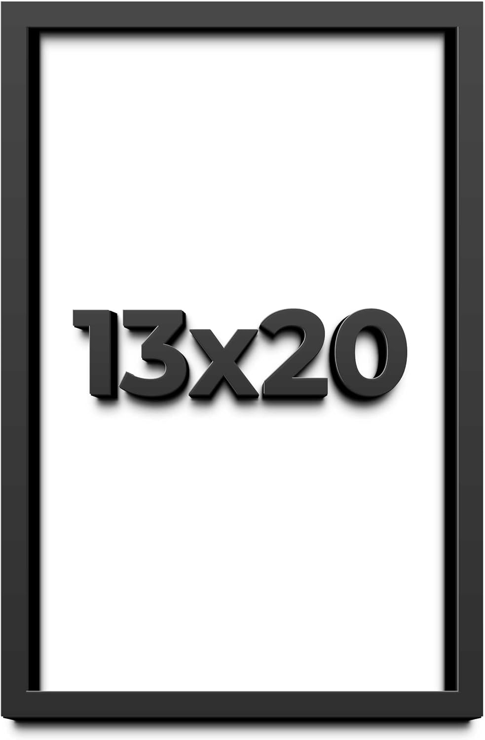 13x20 Shadow Box Frame Black | 1 Inch Deep Solid Wood Shadowbox Display Frame | UV Resistant Acrylic Plexiglass, Acid Free Backing, and Hanging Hardware | Dugan Picture Frame Style