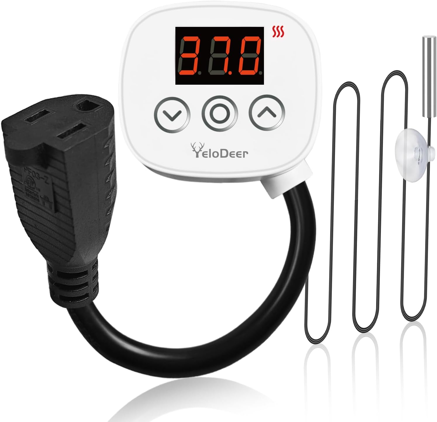 Digital Temperature Controller Outlet, Plug in Thermostat Switch 34-140°F, Timer Range 0h-10h,for Pipe Heating Reptile Greenhouse Aquarium Brewing Seedling Breeding and Hatching 110-120V 10A