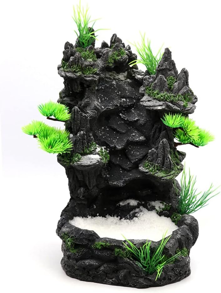 Aquarium Decoration Artificial Resin Stone Rock Mountain Fish for Tank Sand Waterfall Landscape with Realistic Aquarium Mountain Decorations