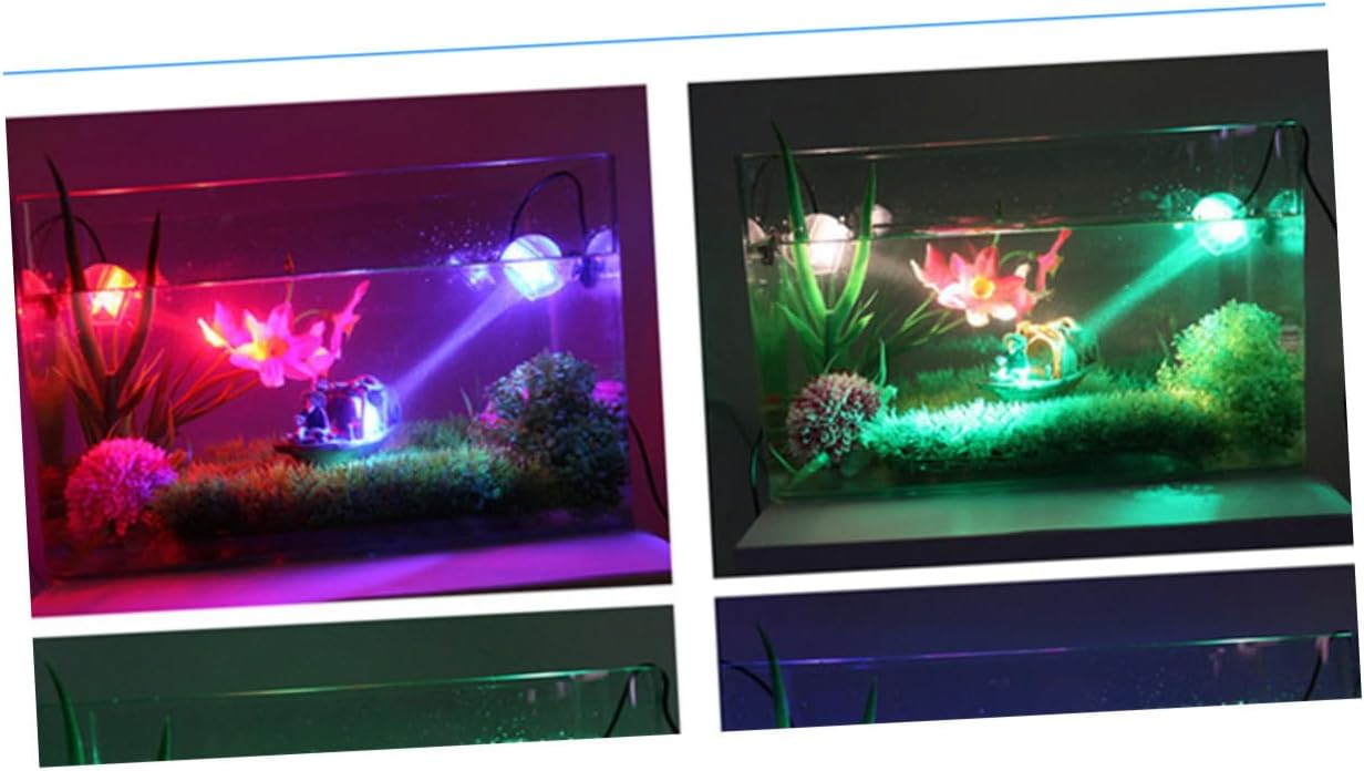YARNOW Submersible LED Aquarium Spotlight with Convex Lens and Durable Silicone Suction Cup Decorative Fish Tank Light for Vessels Ponds Pools US Plug Multi-Color Changing