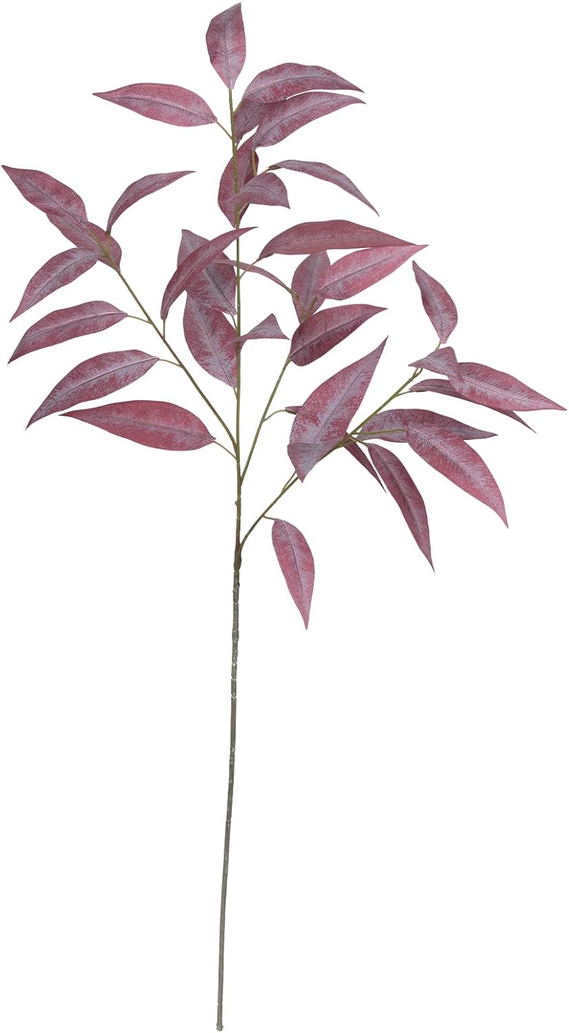 Briful Faux Fall Stems Eucalyptus Stems Artificial Branches for Vase Set of 3 Fake Burgundy Stems Sprays for Home Decor Indoor Party Wedding