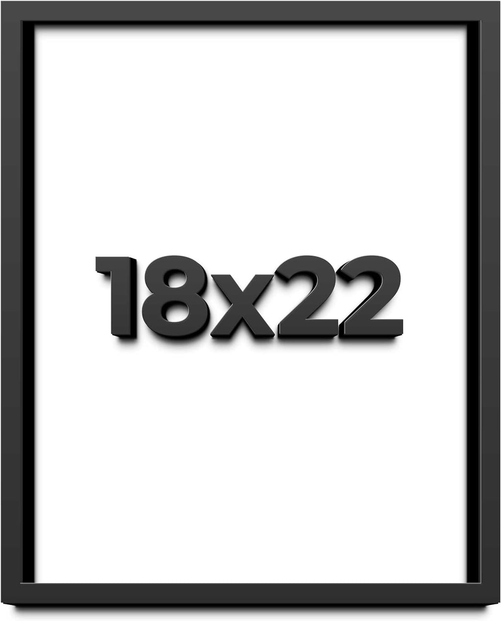 18x22 Shadow Box Black Solid Wood Display Frame | 1 Inch Deep Solid Wood Shadowbox Display Frame | UV Resistant Acrylic Plexiglass, Acid Free Backing, and Hanging Hardware | Dugan Picture Frame Style