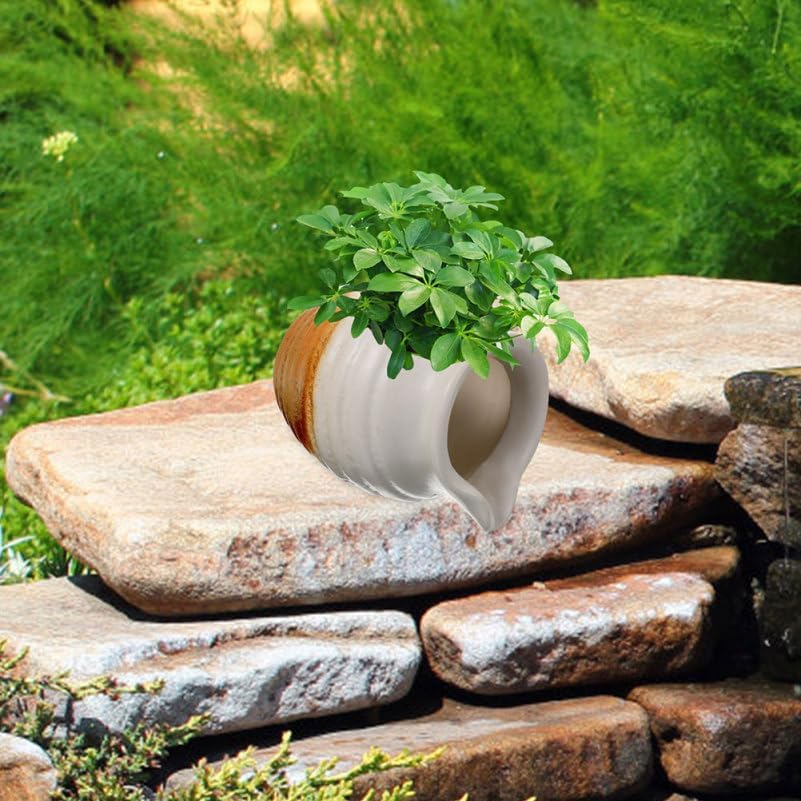 SUPVOX Ceramic Clay Pot Ecological Tank with Oxygenating Flow Indoor Tabletop Water Fountain Jar for Home D Cor and Aquarium Fish Tank Decoration