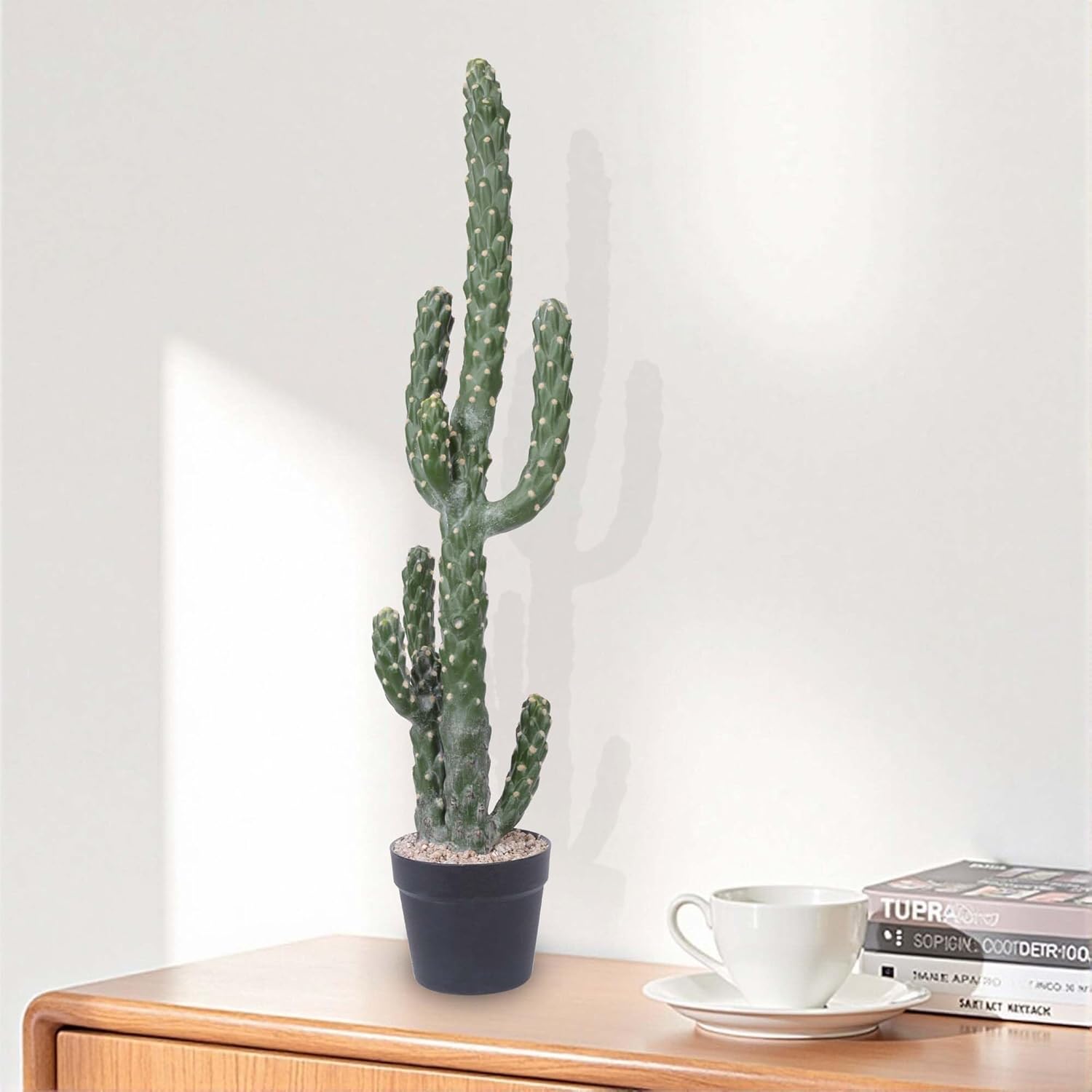 34Inch Artificial Cactus Faux Cacti Fake Cactus Saguaro Potted Plants for Indoor Outdoor Home Offices Store Decoration