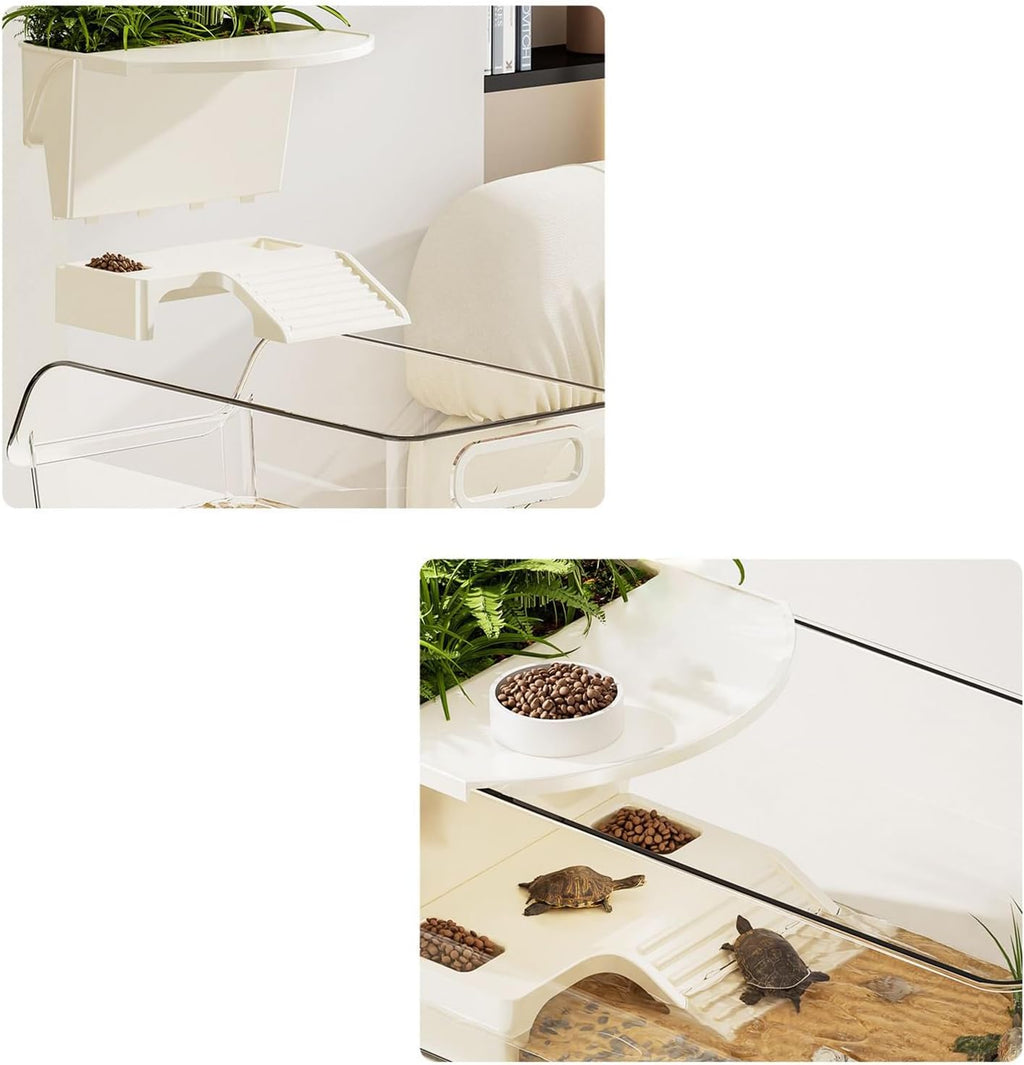 Turtle Tank – PET PP 28.5x14.5x13cm | Reptile Terrarium | Turtle Breeding Box for Pet Housing, Aquarium Setup, and Daily Turstle Care Use