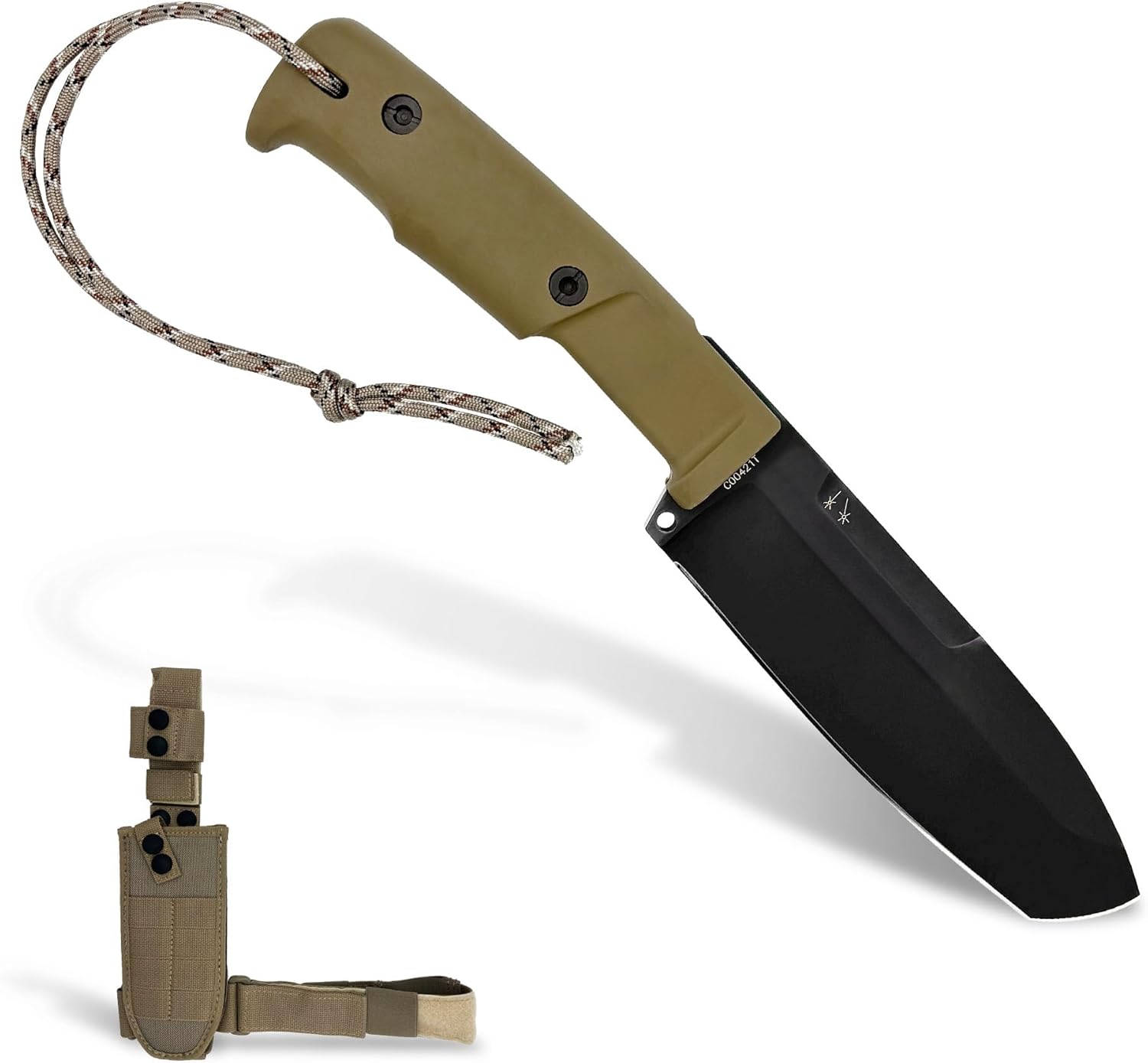 Extrema Ratio - Selvans (Desert) Fixed Blade Knife, Böhler N690 Steel Blade Hardened to 58 HRC, Burnished Finish, Full-Tang Design, Ergonomic Forprene Handle, Precision Handcrafted in Italy, Durable Outdoor Knife