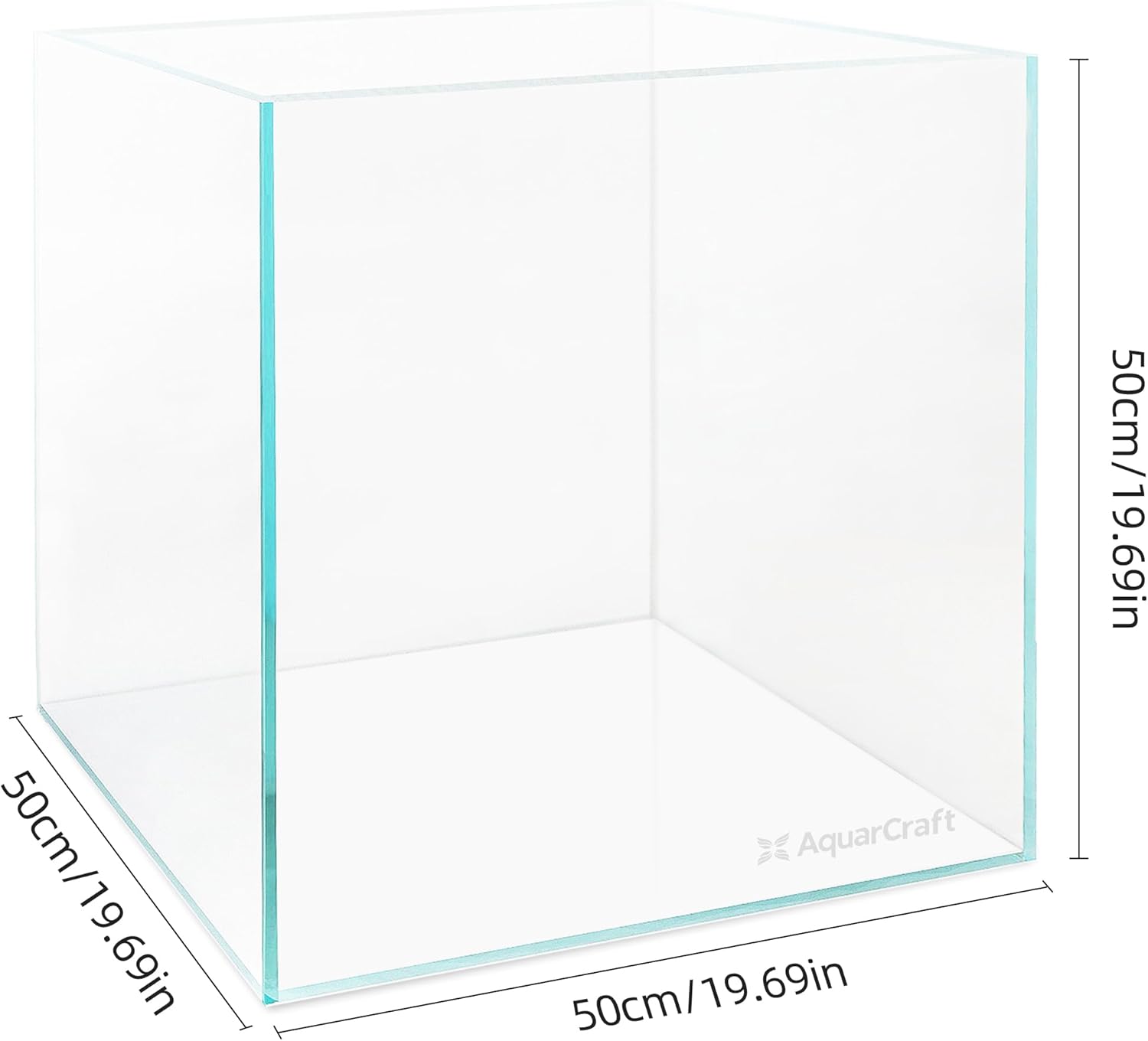 Ultra Clear Glass Fish Tank 31.5 Gallon, 8mm Thickened Rimless Aquarium Tank Low Iron, Large Big Aquarium 19.7in x19.7in x 19.7in