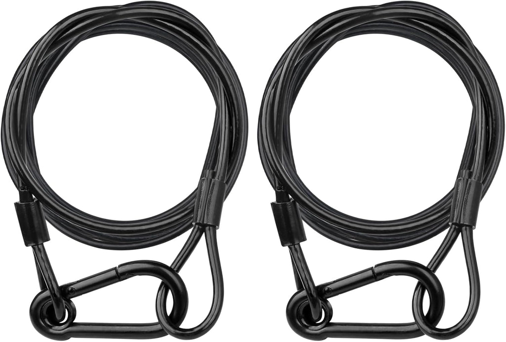 Lighting Safety Cable with Loops(2-Pack), 25kg Load Stage Light Safety Cable Black Security Chain Hanging on Trusses, Stainless Steel Lanyard（Diameter 3mm/0.12in, Length 200cm/78.74in)