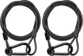 Lighting Safety Cable with Loops(2-Pack), 25kg Load Stage Light Safety Cable Black Security Chain Hanging on Trusses, Stainless Steel Lanyard（Diameter 3mm/0.12in, Length 200cm/78.74in)
