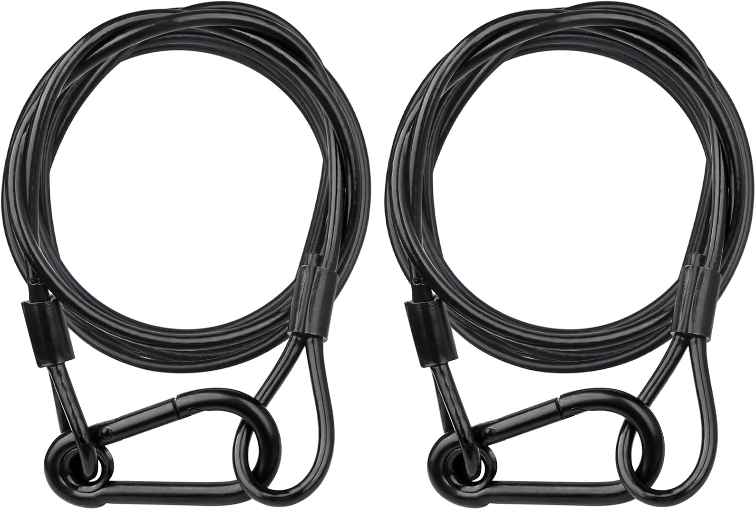 Lighting Safety Cable with Loops(2-Pack), 25kg Load Stage Light Safety Cable Black Security Chain Hanging on Trusses, Stainless Steel Lanyard（Diameter 3mm/0.12in, Length 200cm/78.74in)