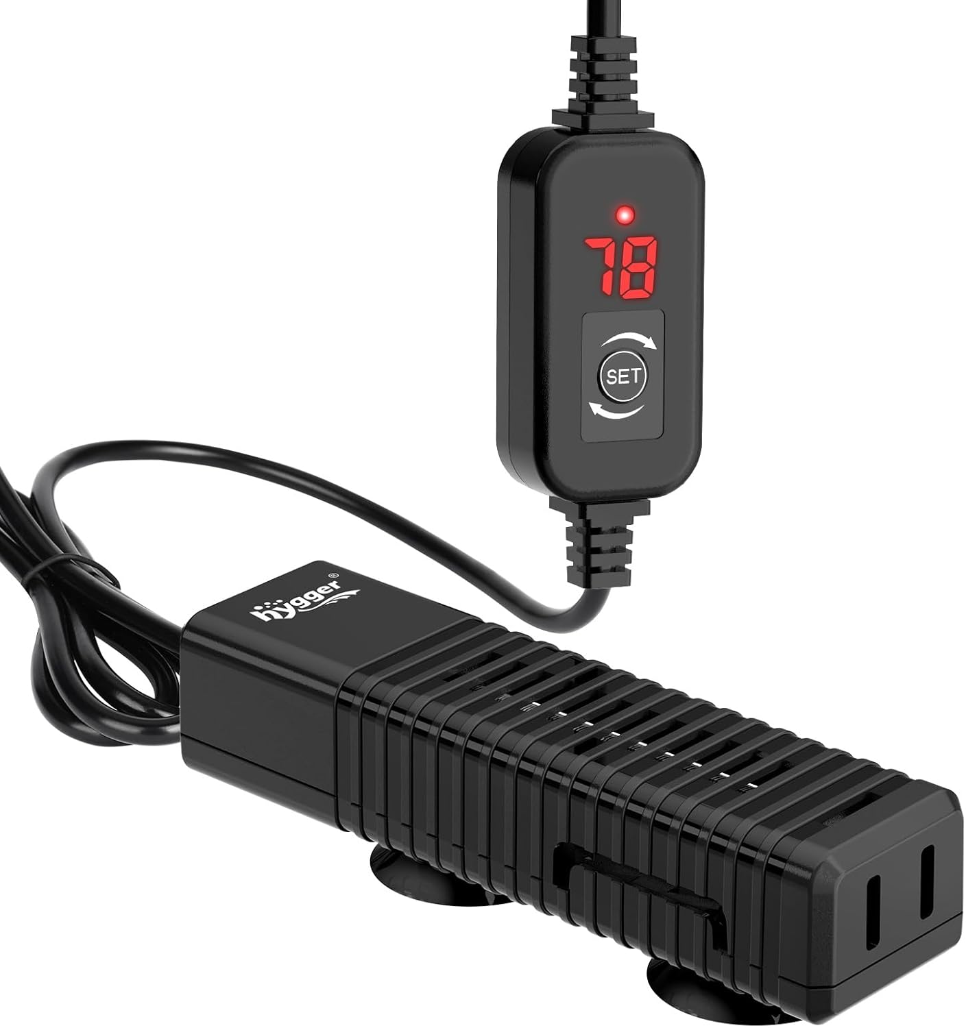 hygger Nano Submersible Aquarium Heater for 10-15 Gallon Fish Tank Betta Heater with Digital Display, Adjustable Temperature Controller 75Watt