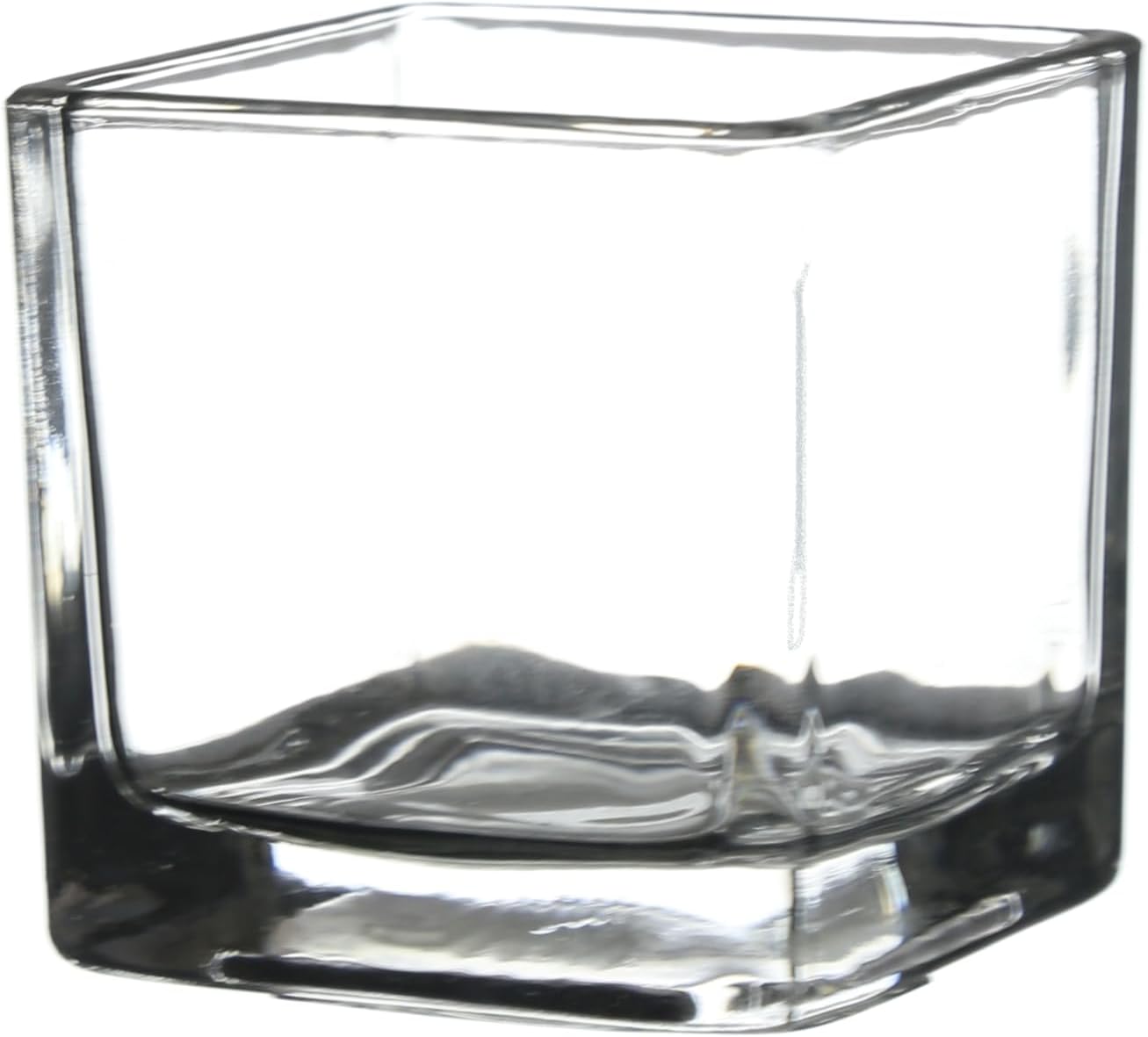 WGVI 6 Pcs Clear Square Glass Tea Light Votive Candle Holders, Width 2", Height 2", Small Cube CandleHolders Container Dish Terrarium Tabletop Ambient Décor