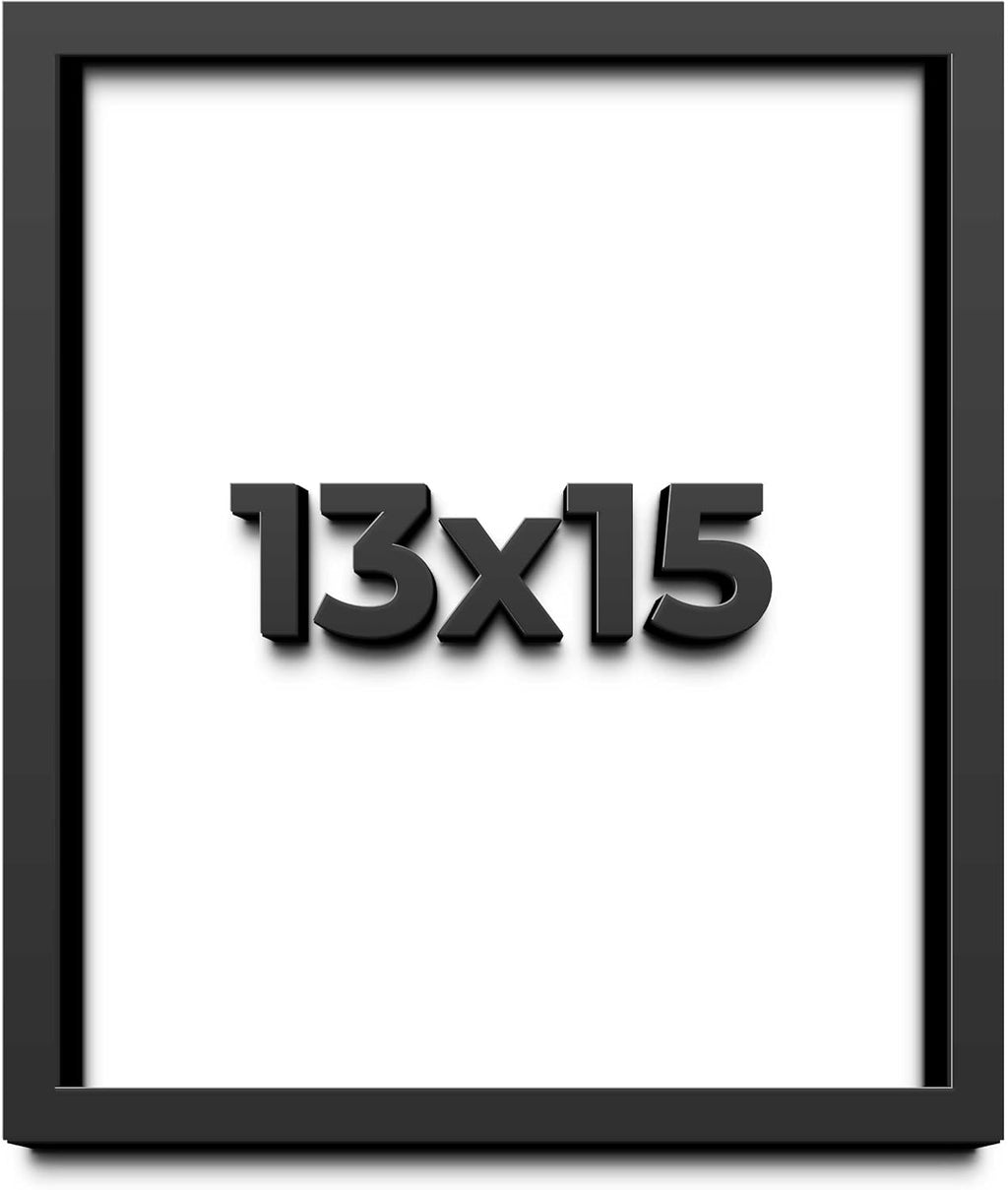 13x15 Shadow Box Frame Black | 1 Inch Deep Solid Wood Shadowbox Display Frame | UV Resistant Acrylic Plexiglass, Acid Free Backing, and Hanging Hardware | Dugan Picture Frame Style