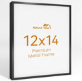 12x14 Aluminum Metal Picture Frame,Tempered Glass Black Photo Frame 12x14 for Family Photo,Posters,Art,Document to Wall Mount Horizontally or Vertically