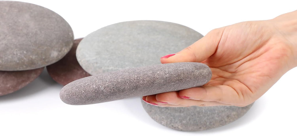 ROCART 6 PCS Extra Large Rocks for Painting, 5.5-6.5 Inches Flat Painting Rocks for Arts & Crafts, Natural Smooth River Rocks for Painting, Kindness Rocks, Decoration, DIY, Crafting Gift