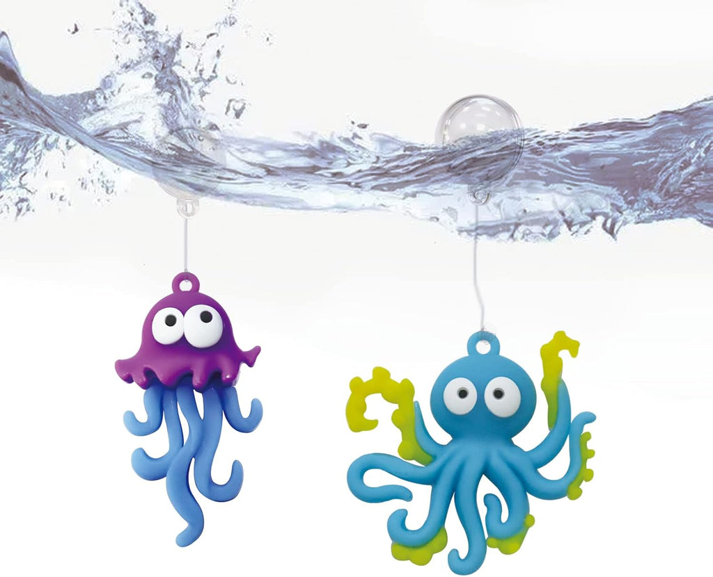 Aquarium Ornament, 2 Pcs Fish Tank Decorations Floating Decor Octopus with Floating Device,Cute Fish Tank Accessories for All Kinds of Simulated Underwater World