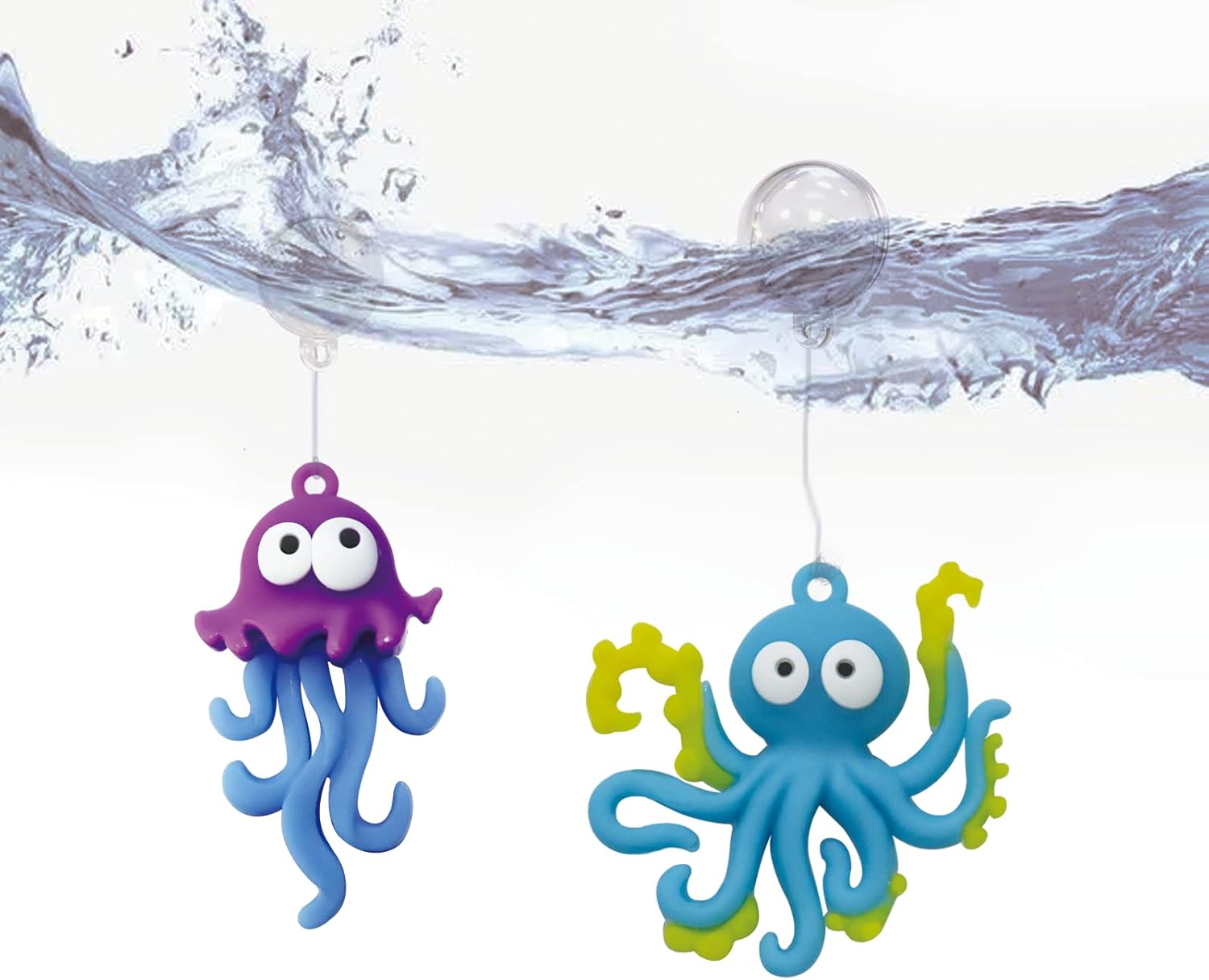 Aquarium Ornament, 2 Pcs Fish Tank Decorations Floating Decor Octopus with Floating Device,Cute Fish Tank Accessories for All Kinds of Simulated Underwater World