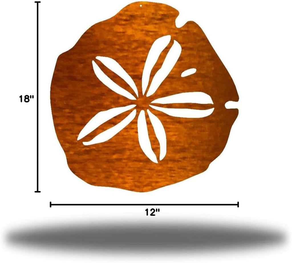 Riverside Designs Coastal Sand Dollar Ocean Beach Metal Art Steel Wall Decor (24", Copper)