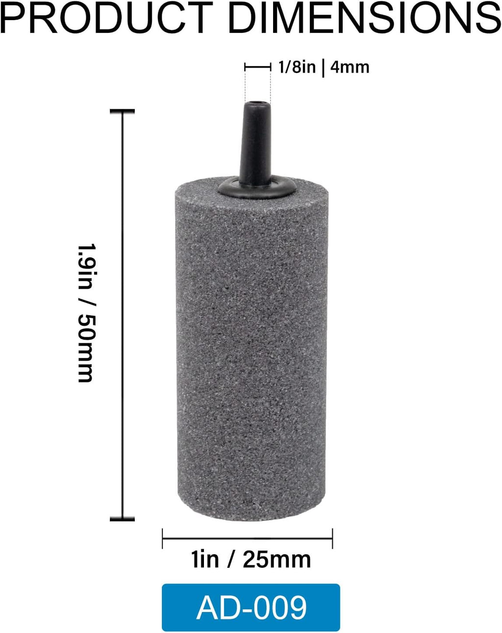 Air Stone Bubble Diffuser Ball - for Aquarium Air Pump and Fish Tanks, Gray, Pack of 10pcs