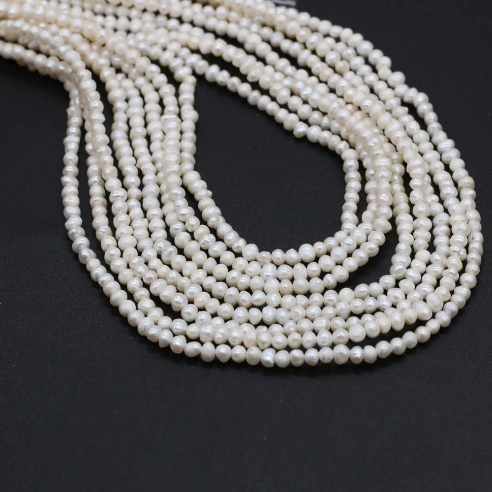 QSLLER Natural Mini Pearl Beads Potato Shape Freshwater Pearl for Women Jewelry Making 2-3mm