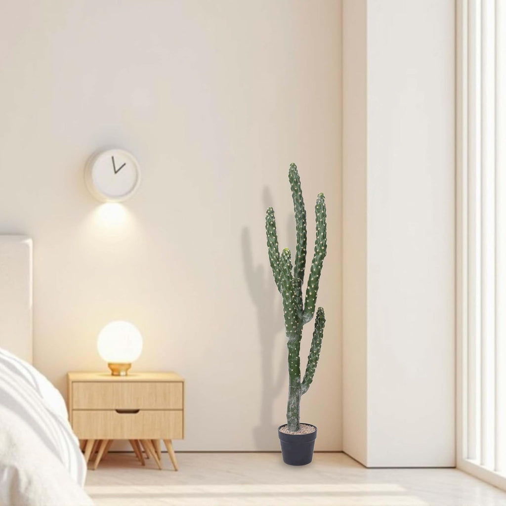 46Inch Artificial Cactus Faux Cacti Fake Cactus Saguaro Potted Plants for Indoor Outdoor Home Offices Store Decoration