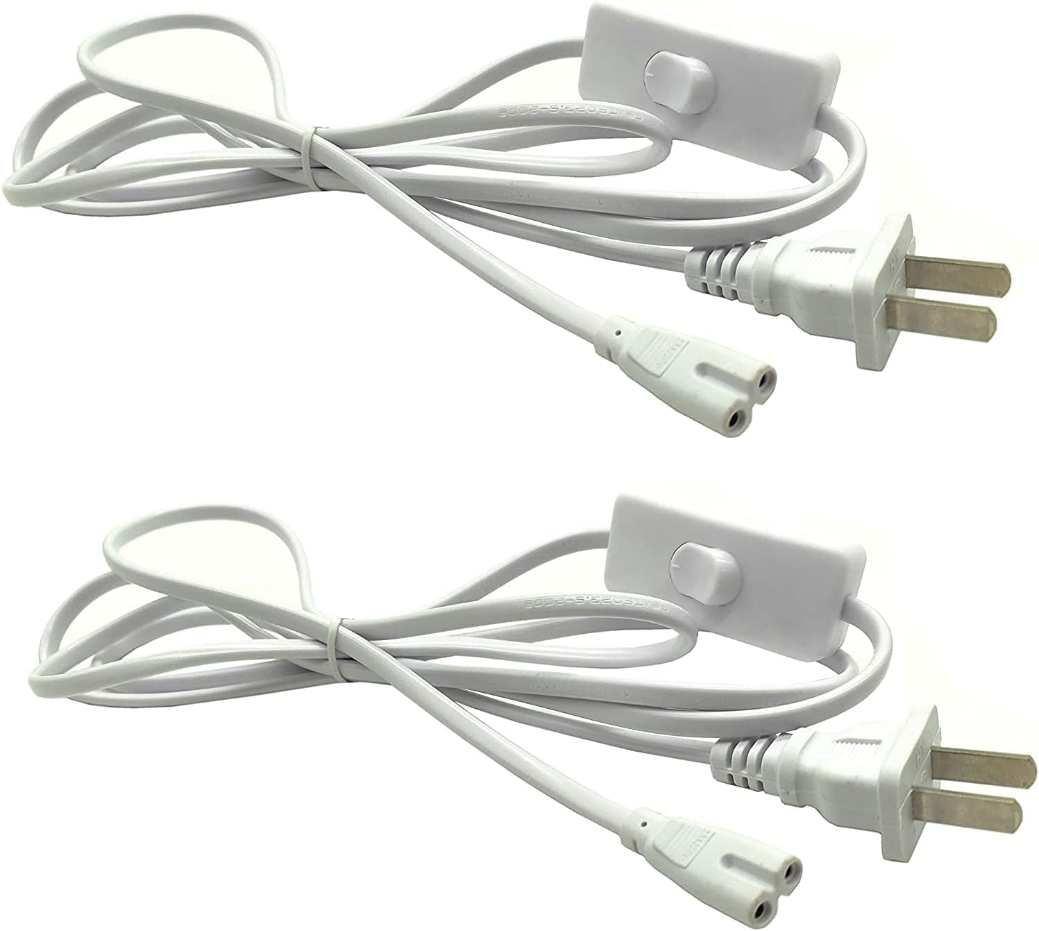 T5 T8 LED Wire Connector Power Cord LED Tube Power Extension Cord US Plug for LED T5 T8 Light Tube Integrated LED Light Fixture Extension Cable Wire- 2 Pack (1.8M/6Ft 2pin)