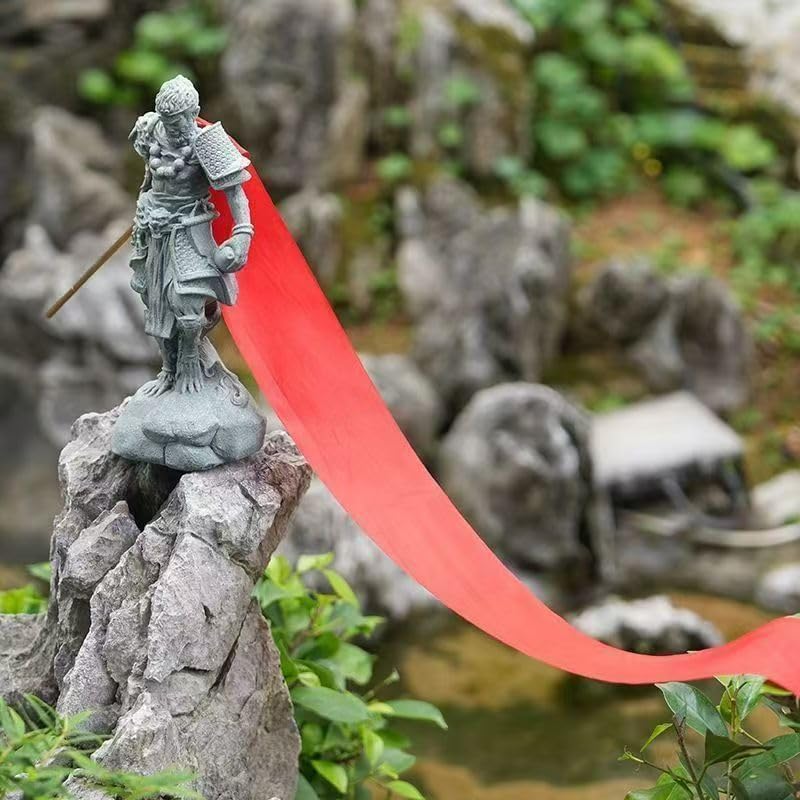 livelyfish Aquarium Monkey King Statue Standing Sun Wukong Figurine Sandstone Decorative for Fish Tank Garden Decor (L)