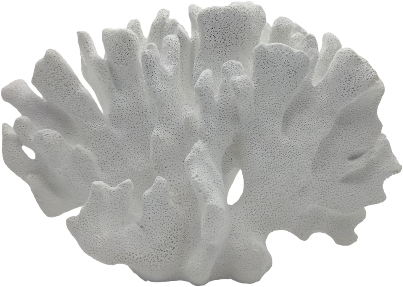 Coral Reef Decor Home Statue,Coastal Beach Nautical Decor,Aquarium、Desk、Bathroom、Room、Shelf Statue,Ocean Themed Gifts (D-White)