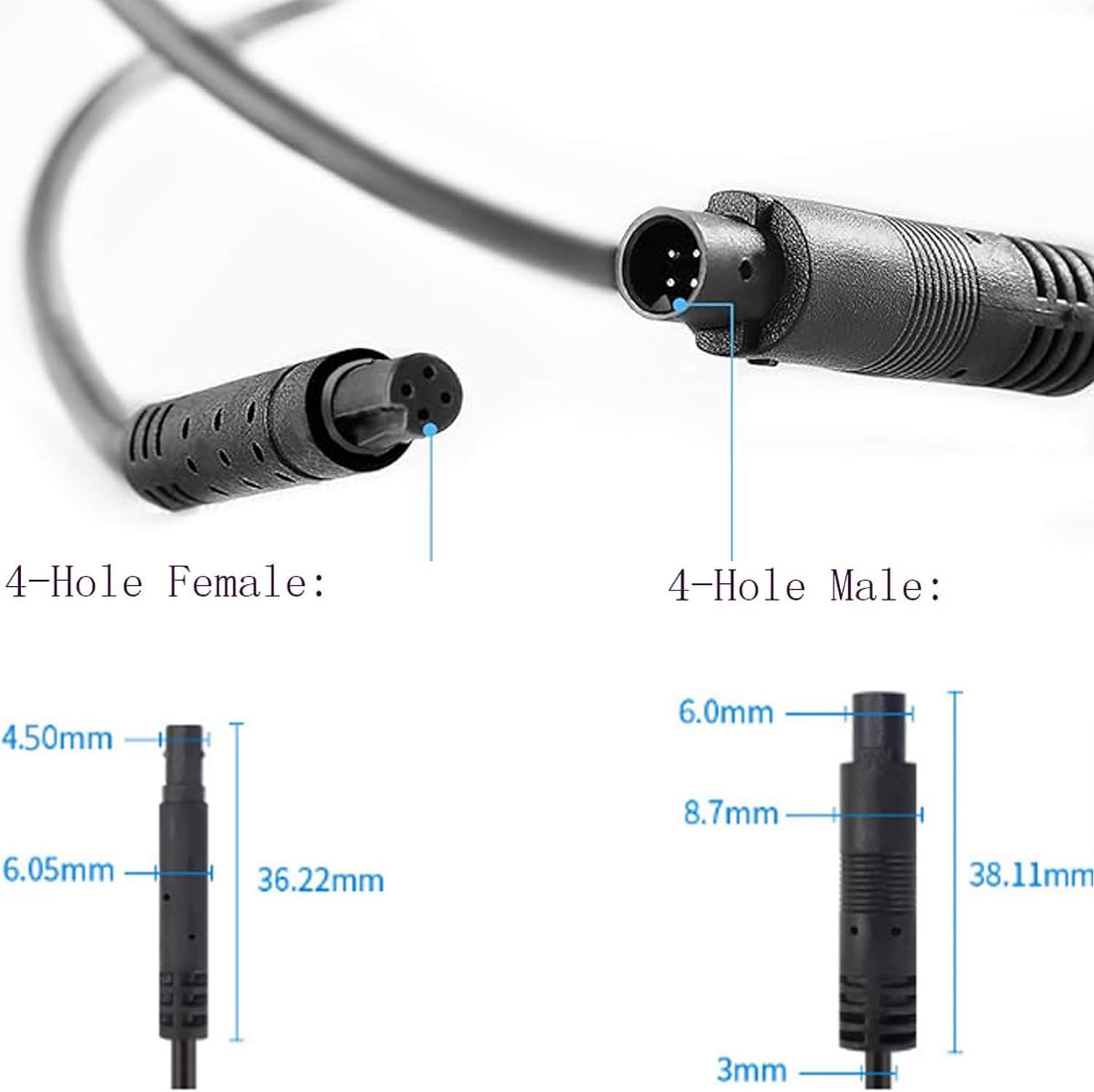 4 PCS Rock Light Extension Wire,4 Pin LED Extension Cable,Neon Accent Kits RGB LED Light Extension Cable for Trucks Motorcycle Car ATV Strip Rock Lights (4 PCS 40 Inch)