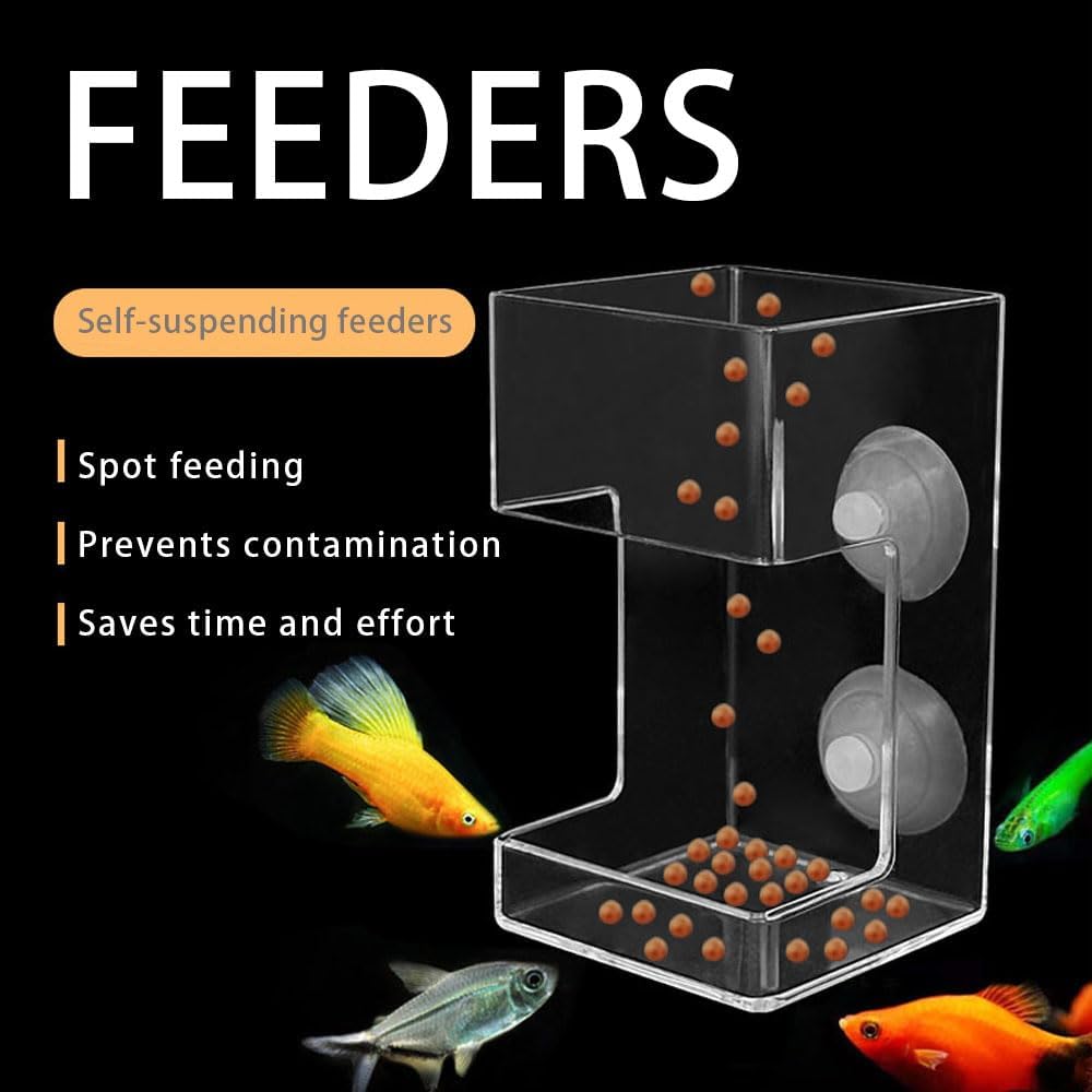 Fish Feeder Square-Shaped Automatic Fish Feeders Reduced Filter Clogging Tank Suitable for All Kinds of Food Tank Accessories
