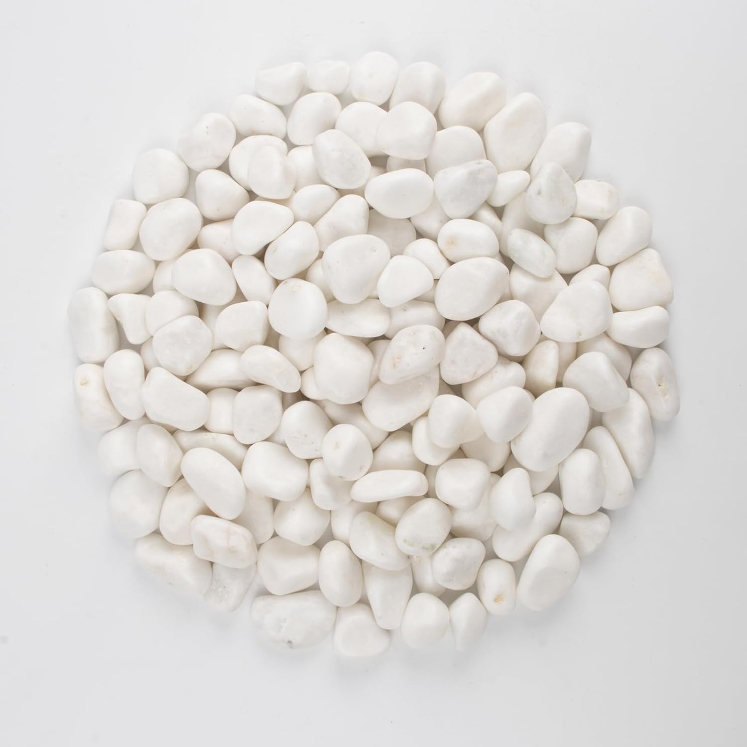 40 lbs White Polished Landscape Stones, 0.5-1 Inch Decorative Rocks for Gardens, Pathways, Pots, Vase Fillers, Aquarium Decoration, Glass Containers, and Yard Borde (Pure White, Weight: 40 LB)