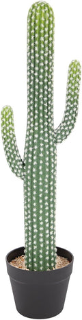 bellacat 30in UV Resistant Fake Cactus, Realistic Faux Cactus Plants Indoor with Black Pot, Artificial Cacti for Table Living Room Porch Office Indoor & Outdoor Decor
