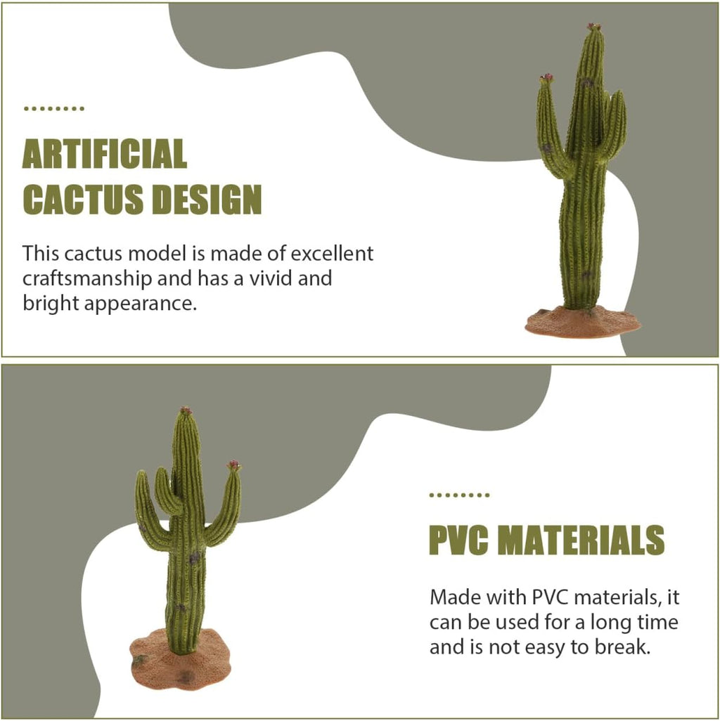 Healifty 4 Pcs Simulated Cactus Decor Set PVC Artificial Cactus Figurines for Desktop Sand Table Home and Bedroom Decoration