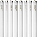 8 Pack 24 inch F17T8/841 17 Watts Light Bulb, 2 Foot Straight Fluorescent Tube T8 Tube Light, 4100K Cool White 1400 Lumen G13 Medium Bi-Pin Cap 8 Count