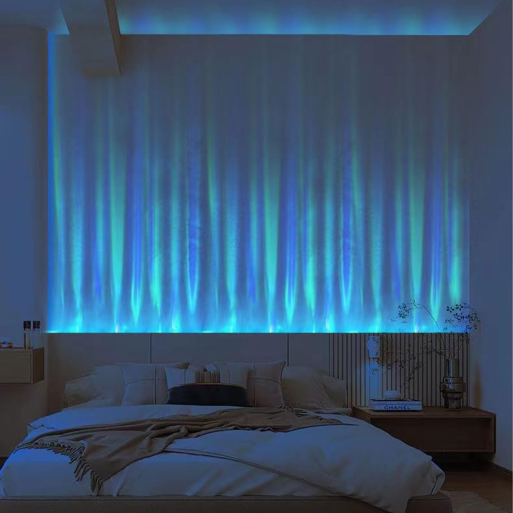 RGBW Ocean Wave Light 32.7'' Dynamic Wave Projector Lamp, APP & Remote Control Ambient Wave Wall Light, Led Waterfall with Music Sync, Aurora Visual for Living Room, Bedroom