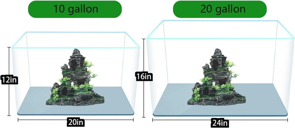 Large Aquarium Decor - Fish Tank Decorations with Mountain View Stone Ornament, Ideal for Betta, Snails, Turtle, Hiding, Climbing, Exploring, Landscaping, Aquascaping