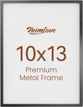 Heimlove 10x13 Metal Picture Frame,Black Aluminum Photo Frames-Real Tempered Glass,Wall Gallery Poster Puzzles Artwork frame Mounting Horizontally or Vertically Decor for Wall-1Pack