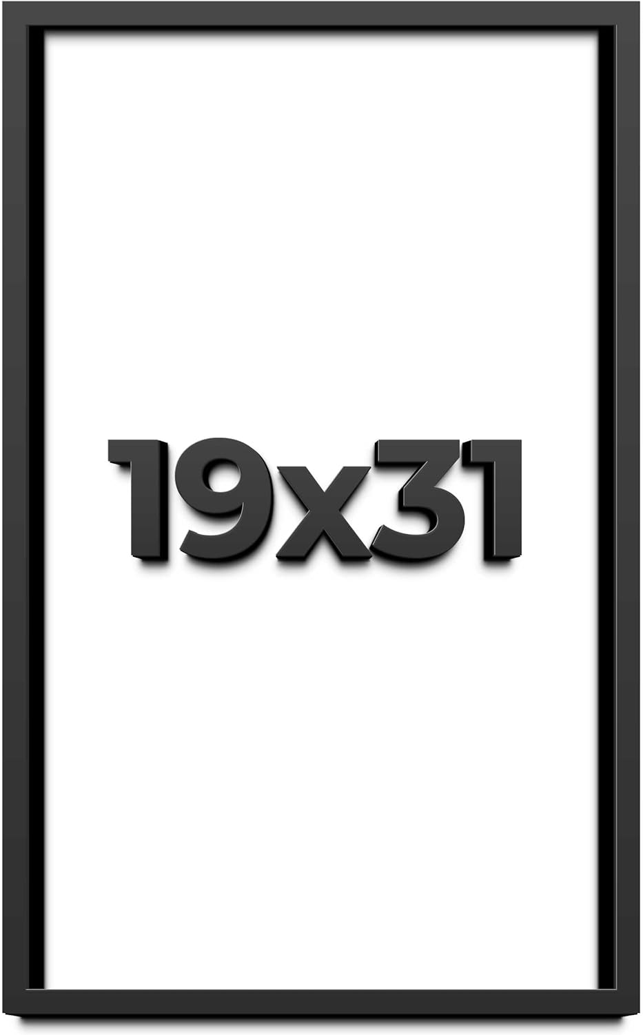 19x31 Shadow Box Frame Black | 1 Inch Deep Solid Wood Shadowbox Display Frame | UV Resistant Acrylic Plexiglass, Acid Free Backing, and Hanging Hardware | Dugan Picture Frame Style