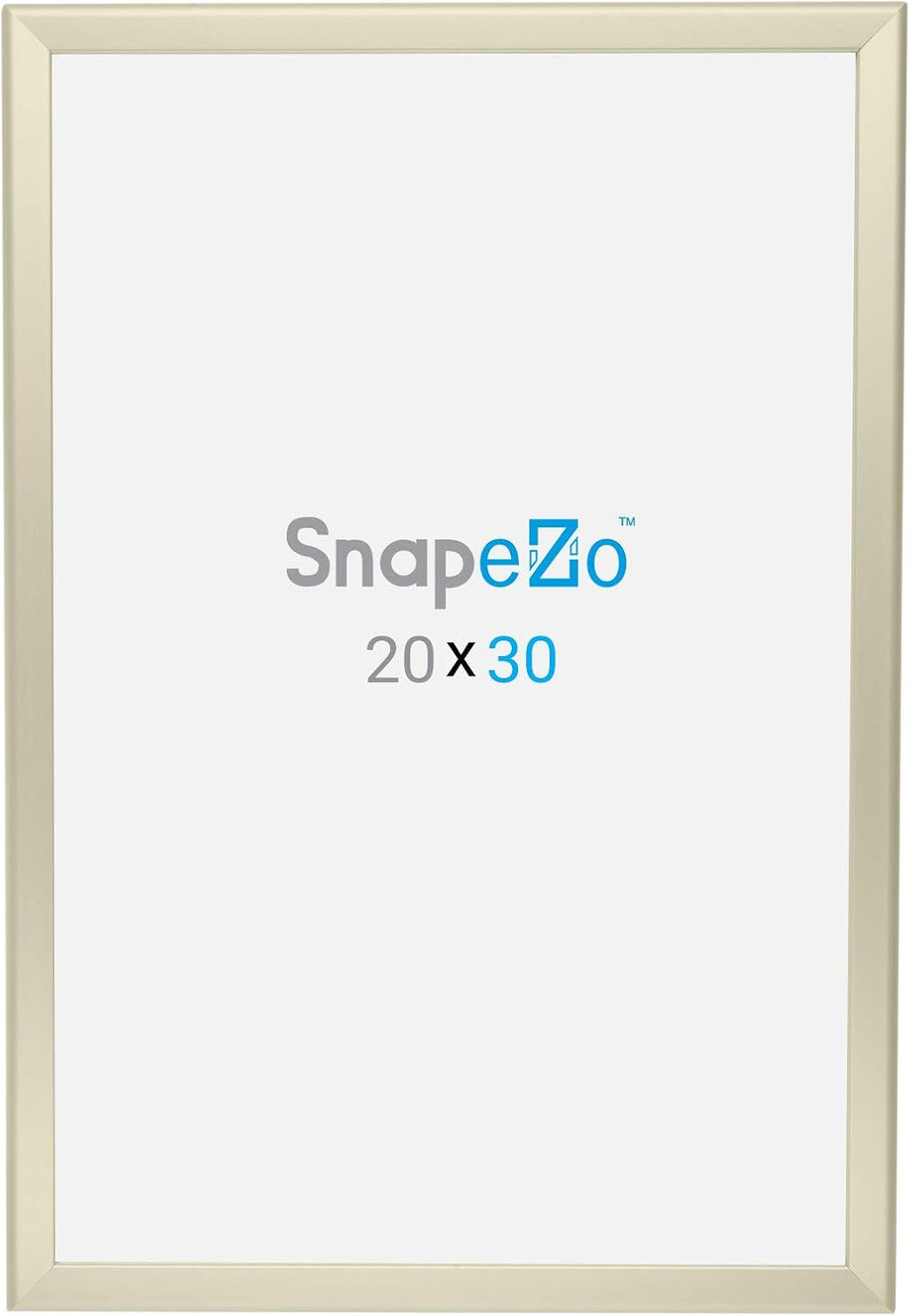 SnapeZo Poster Frame 20x30, Off-White, 1.25 Inch Aluminum Profile, Front-Loading Snap Frame, Wall Mounting, Professional Series