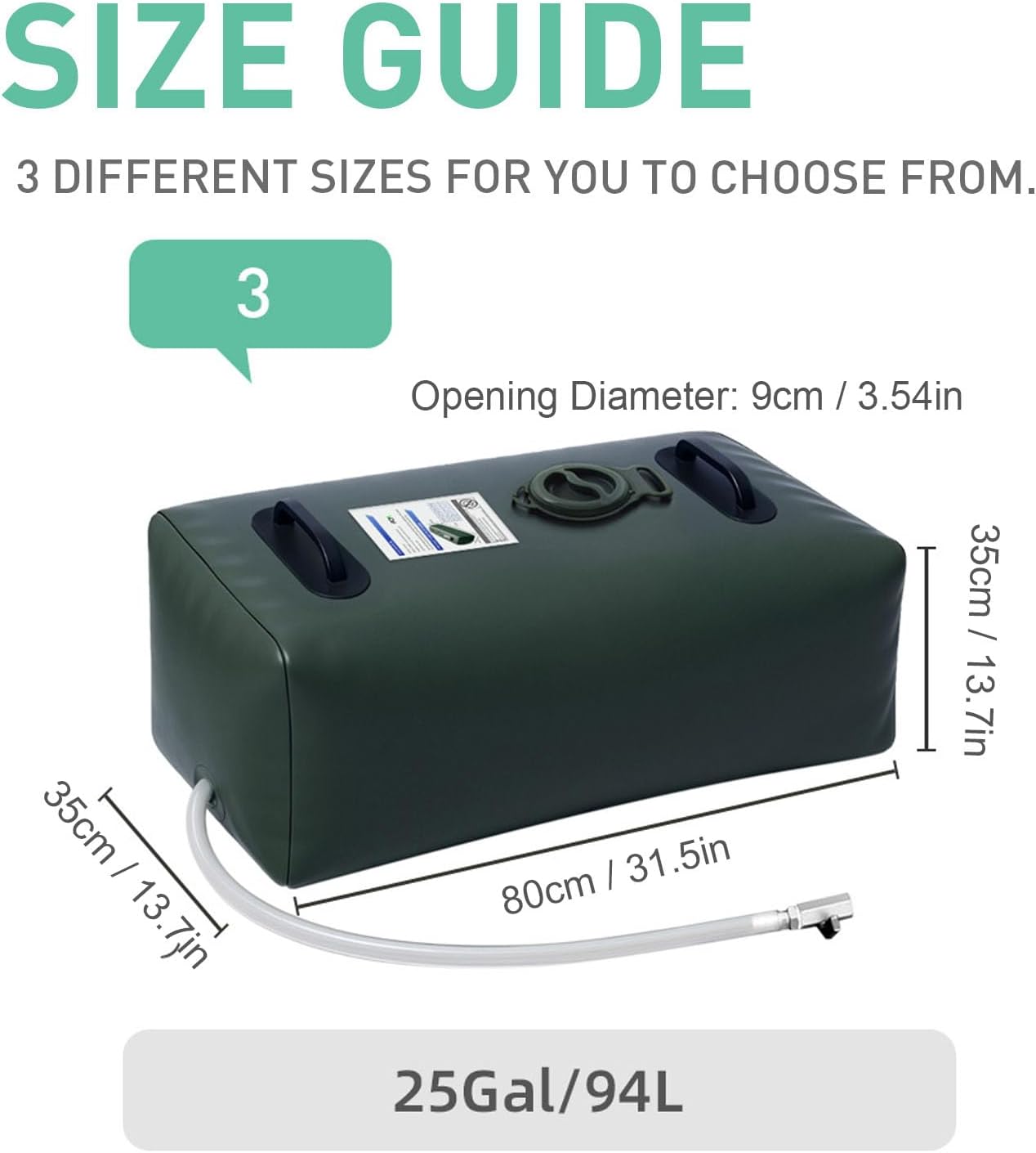 Fabater 25 Gallons Water Bladder Storage Containers, Foldable Portable Water Tanks, Watering Storage Containers for Emergency, Camping, RV Travel