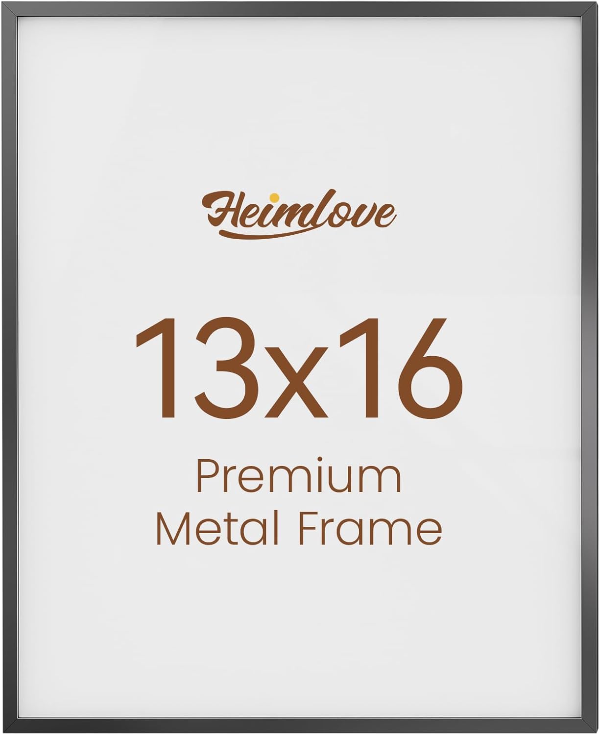 Heimlove 13x16 Metal Picture Frame,Black Aluminum Photo Frames-Real Tempered Glass,Wall Gallery Poster Puzzles Artwork frame Mounting Horizontally or Vertically Decor for Wall-1Pack