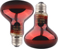 Aiicioo Reptile Red Night Light Bulb - 100W Reptile Heat Lamp Bulb Infrared Basking Spot Lamp for Bearded Dragon Lizard Turtle Hermit Crab Leopard Gecko Snake Chameleon Tank