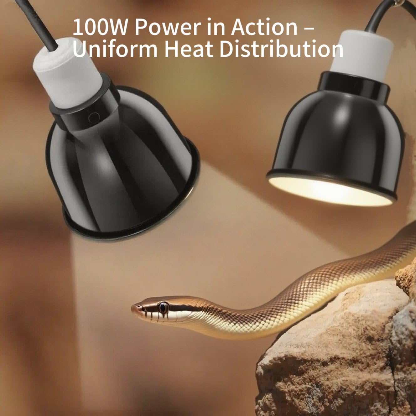 Reptile Light Fixture 2 Packs 5.5'' – Dual Use Dome Lamp with Ceramic Socket for Heat Emitter & Basking Bulbs – Ideal for Bearded Dragon, Snake, Chameleon,Snake Turtle Terrariums