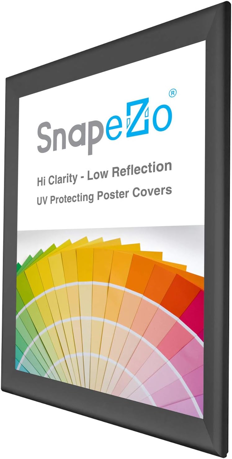 SnapeZo Black 33x46 Poster Frame, 1.7" Aluminum Profile, Front-Loading Snap Frame, Wall Mounting, Wide Series